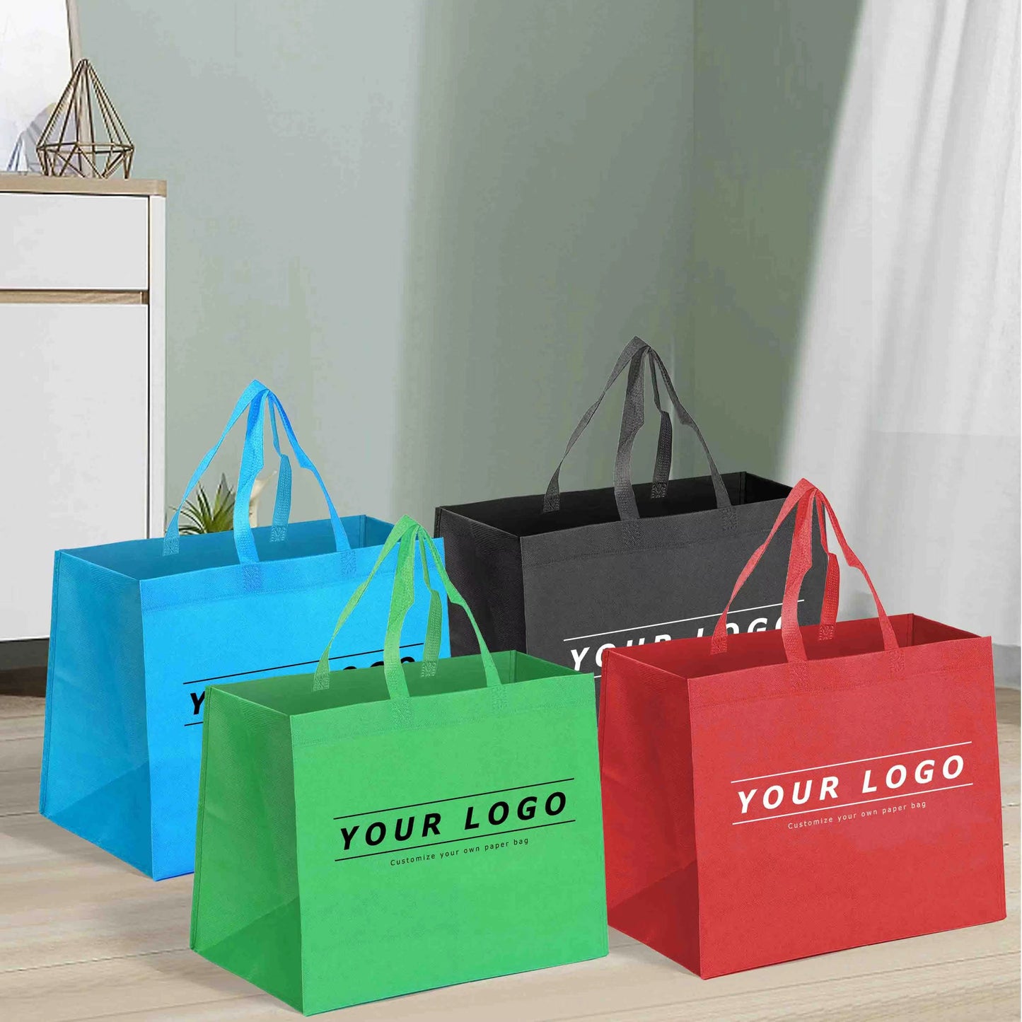 Reusable Non-Woven Shopping Bag - 15"W x 8"D x 15"H