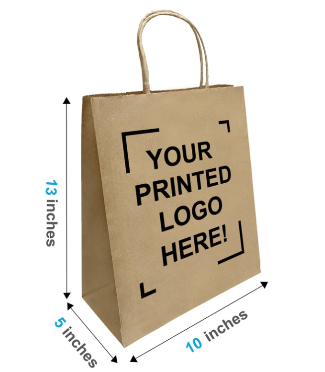 Kraft Paper Bag 10"W x 5"D x 13"H, 250pcs