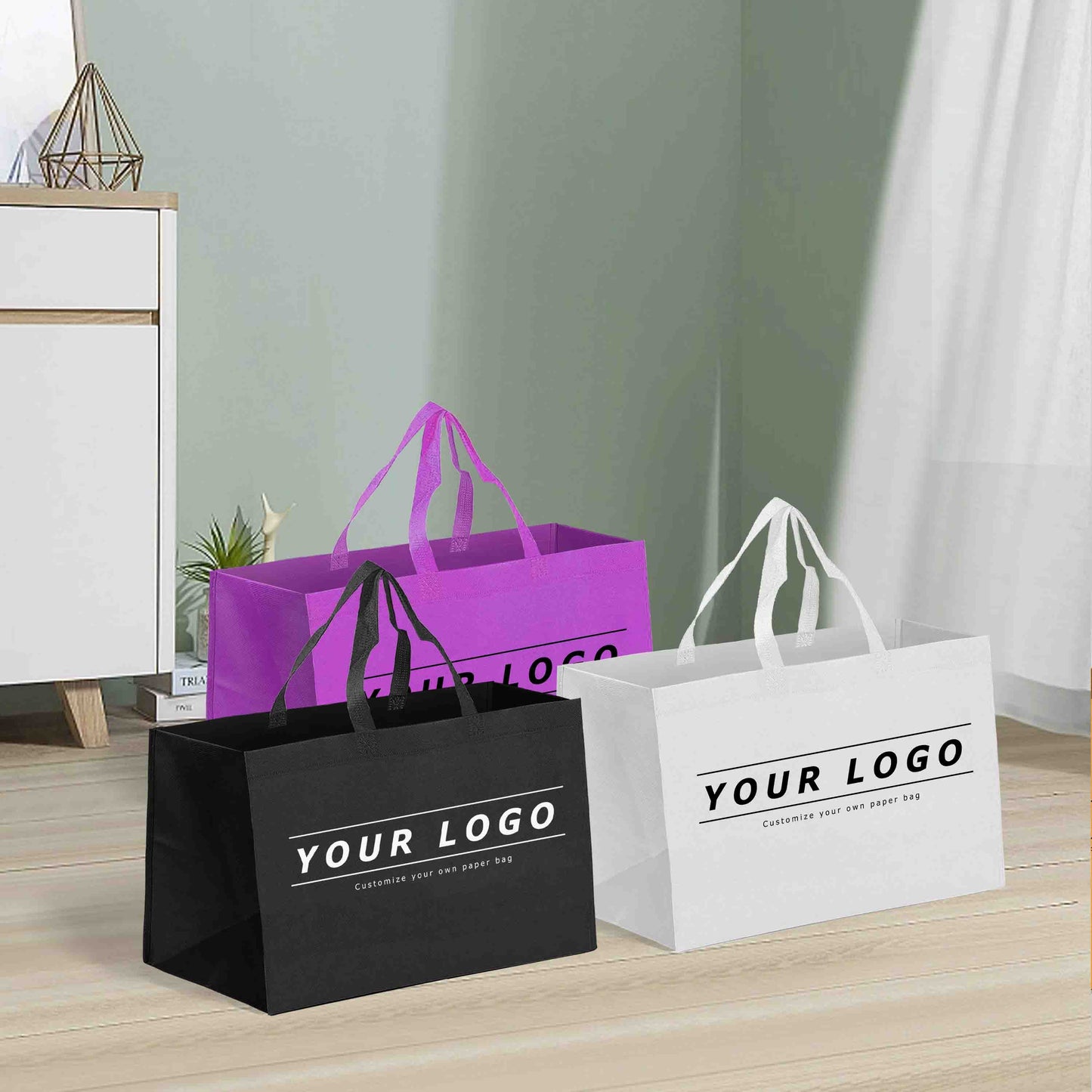 Reusable Non-Woven Shopping Bag - 17"W x 7"D x 13"H