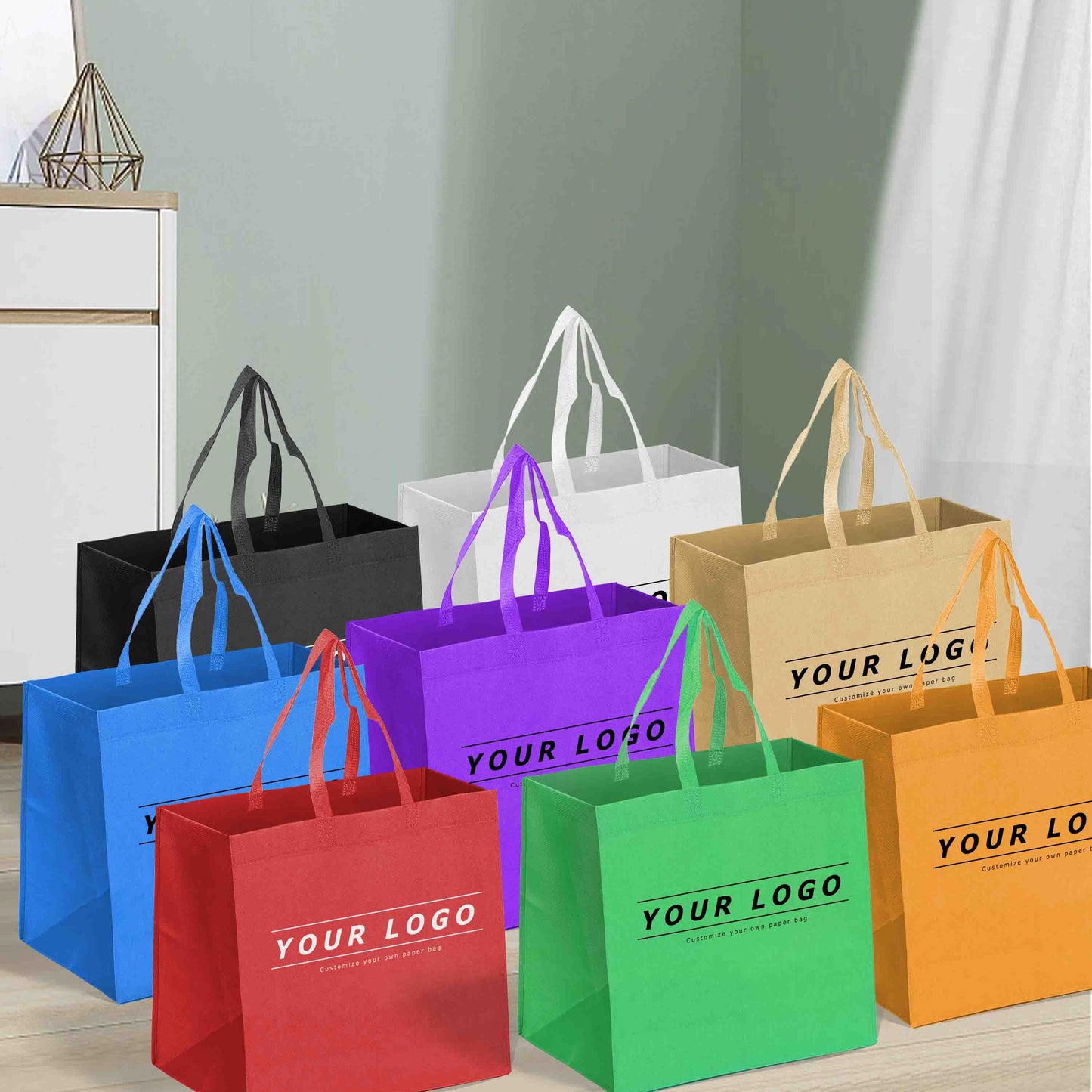 Reusable Non-Woven Shopping Bag - 12"W x 6"D x 14"H