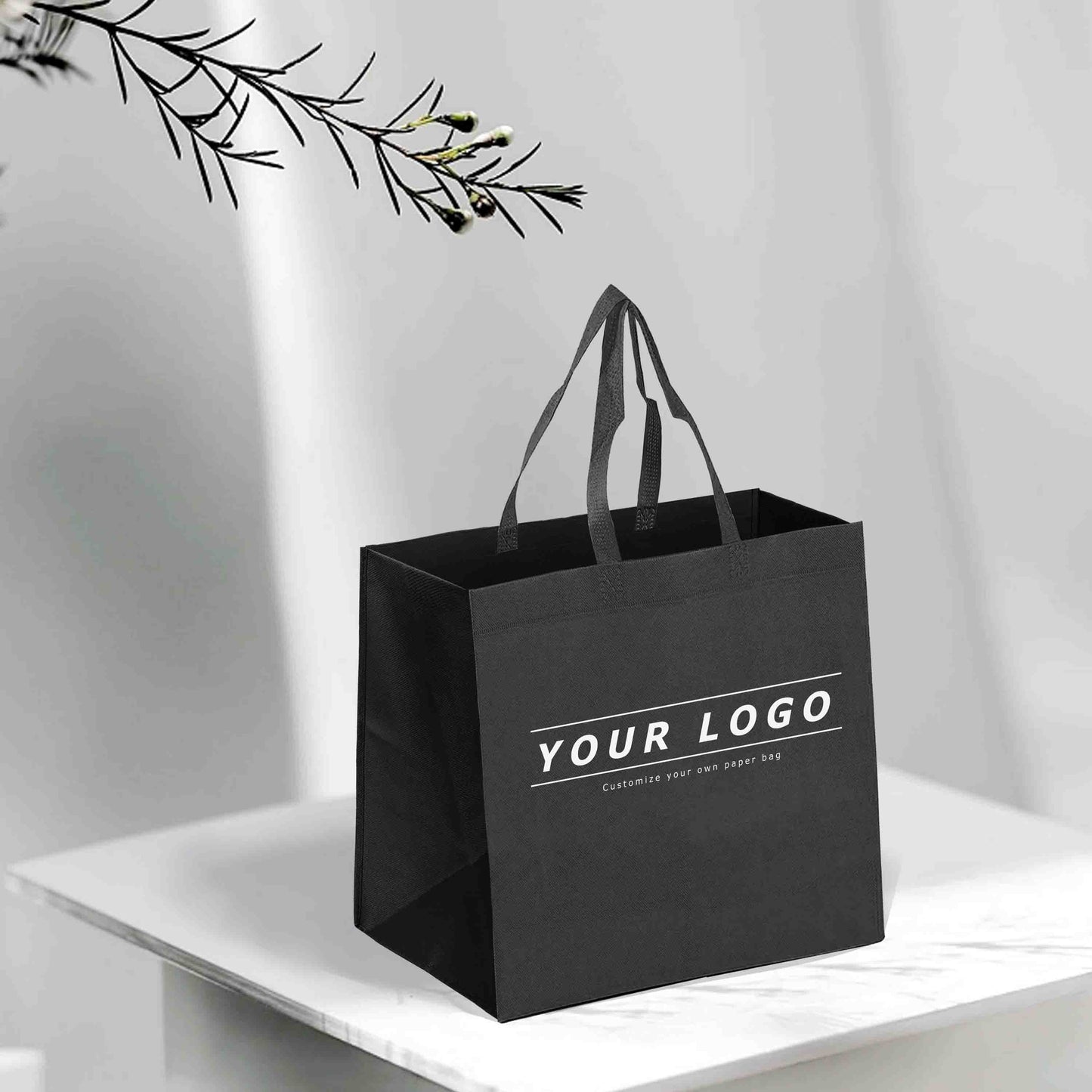 Reusable Non-Woven Shopping Bag - 12"W x 6"D x 14"H