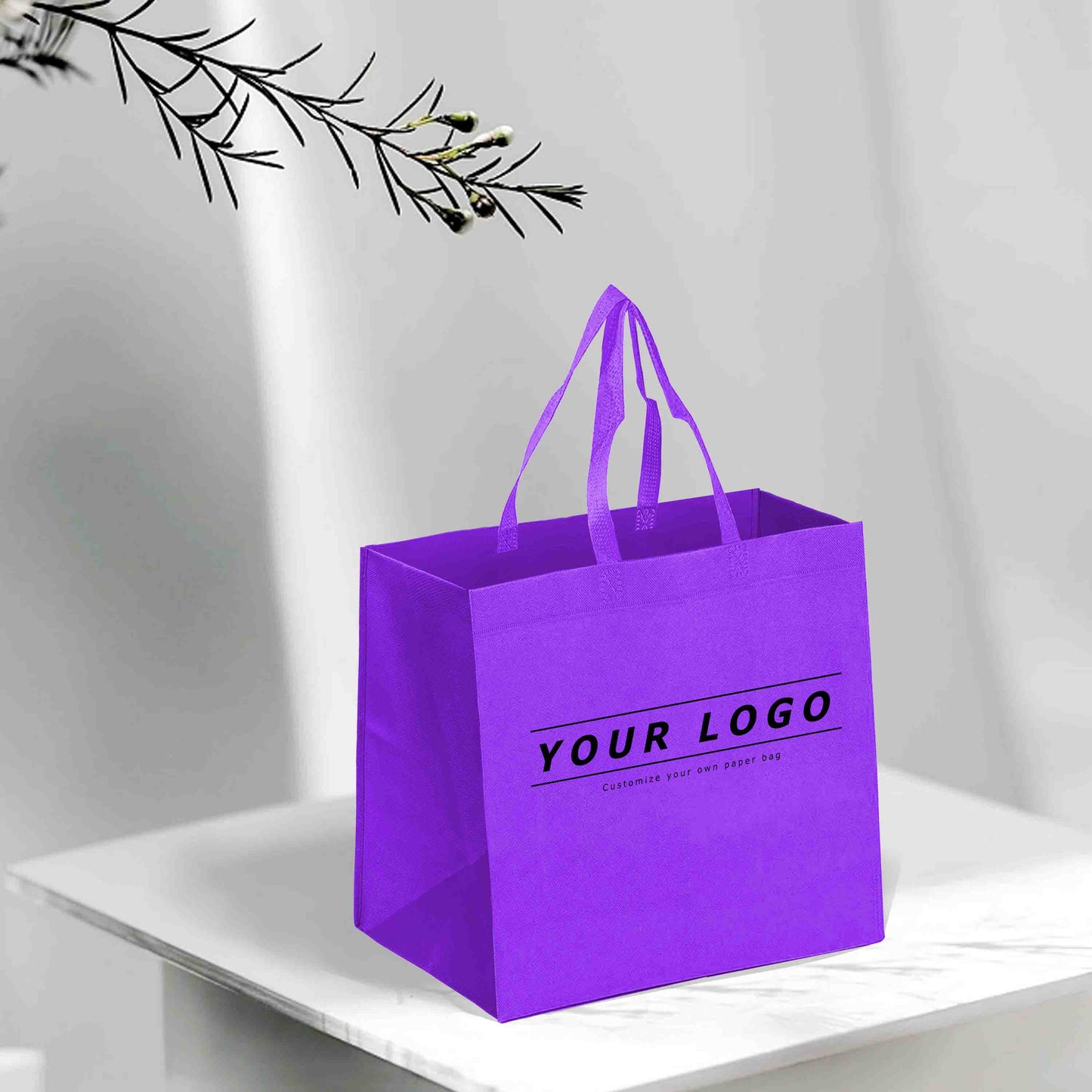 Reusable Non-Woven Shopping Bag - 12"W x 6"D x 14"H