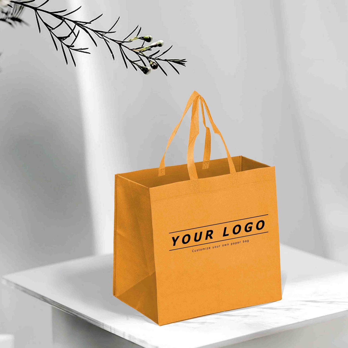 Reusable Non-Woven Shopping Bag - 12"W x 6"D x 14"H