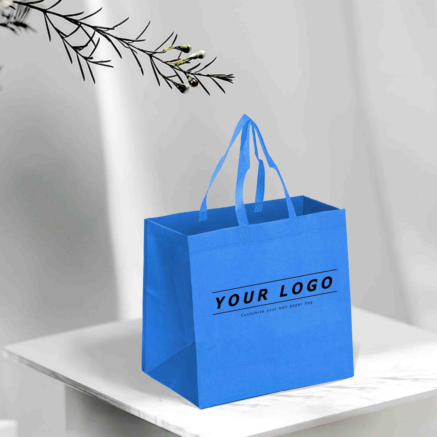 Reusable Non-Woven Shopping Bag - 12"W x 6"D x 14"H