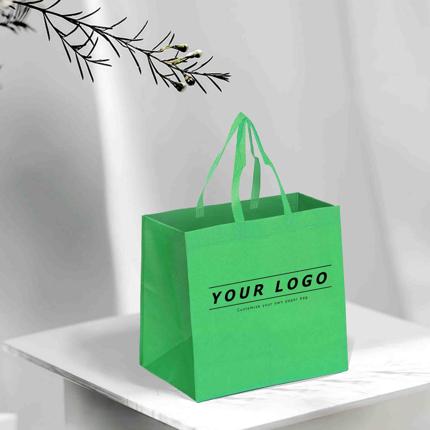 Reusable Non-Woven Shopping Bag - 12"W x 6"D x 14"H