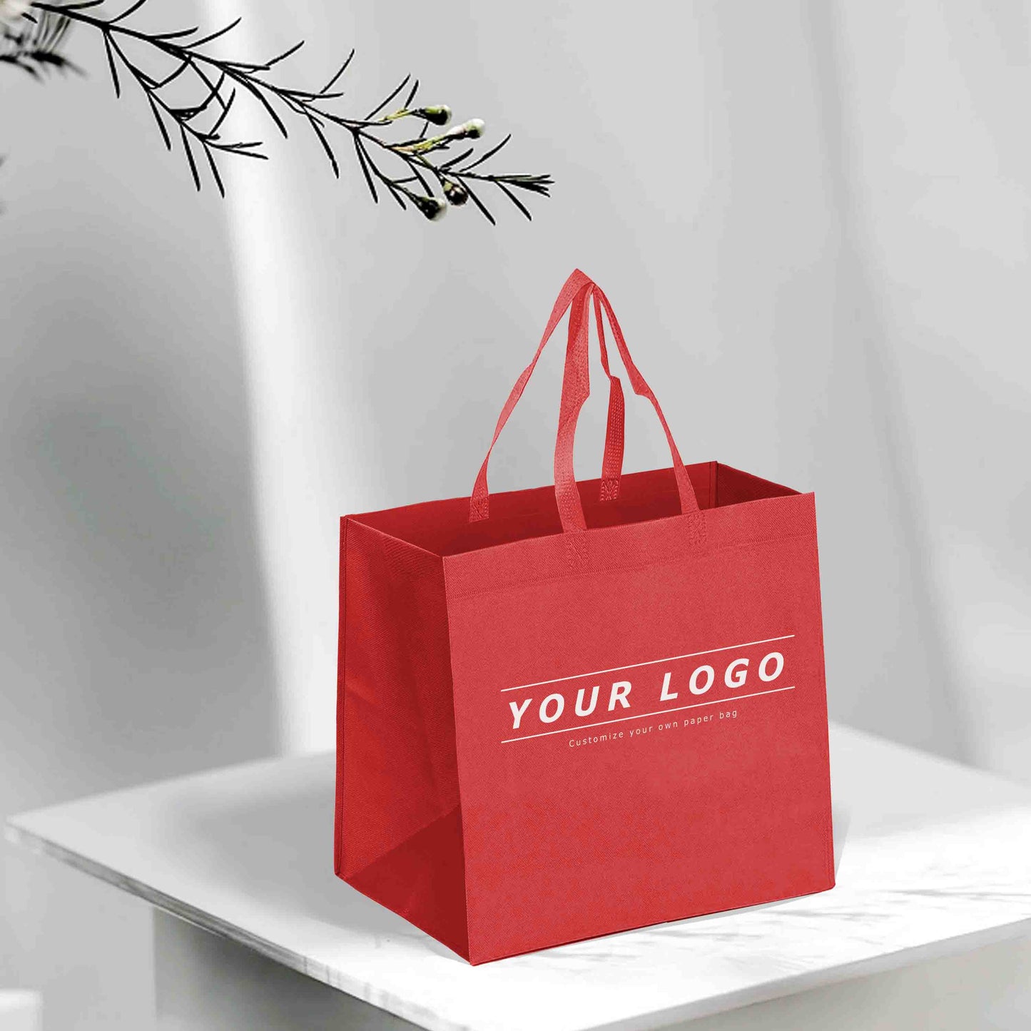 Reusable Non-Woven Shopping Bag - 12"W x 6"D x 14"H