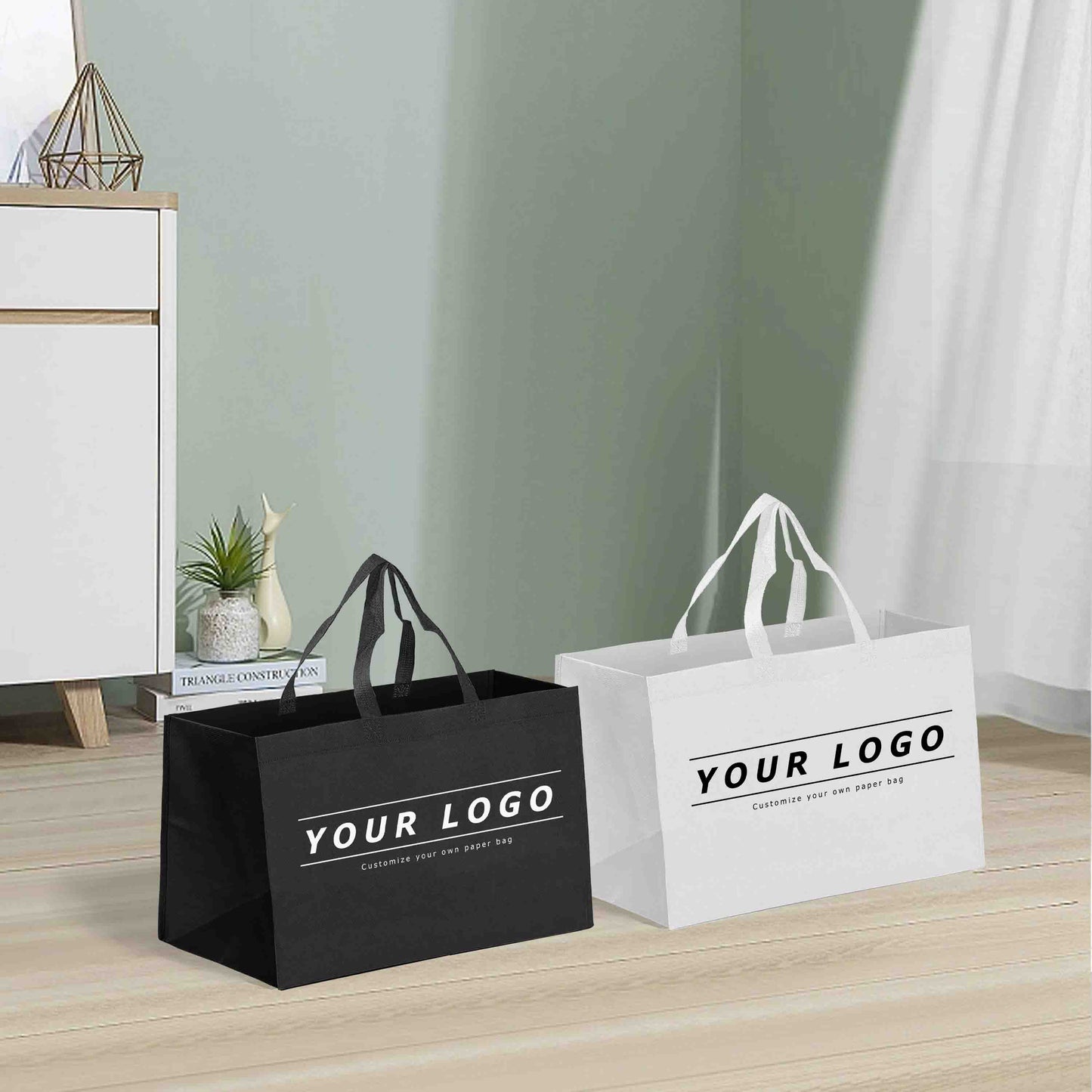 Reusable Non-Woven Shopping Bag - 16"W x 6"D x 12"H